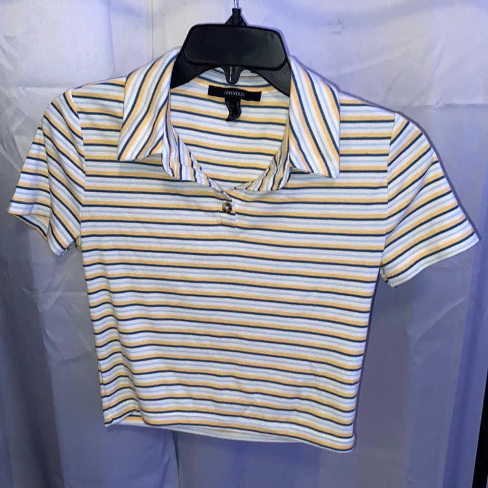 multi stripped crop top